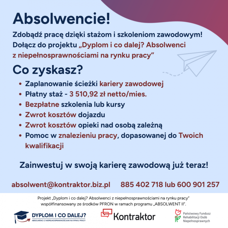„Dyplom i co dalej?” – wsparcie dla absolwentów z niepełnosprawnościami